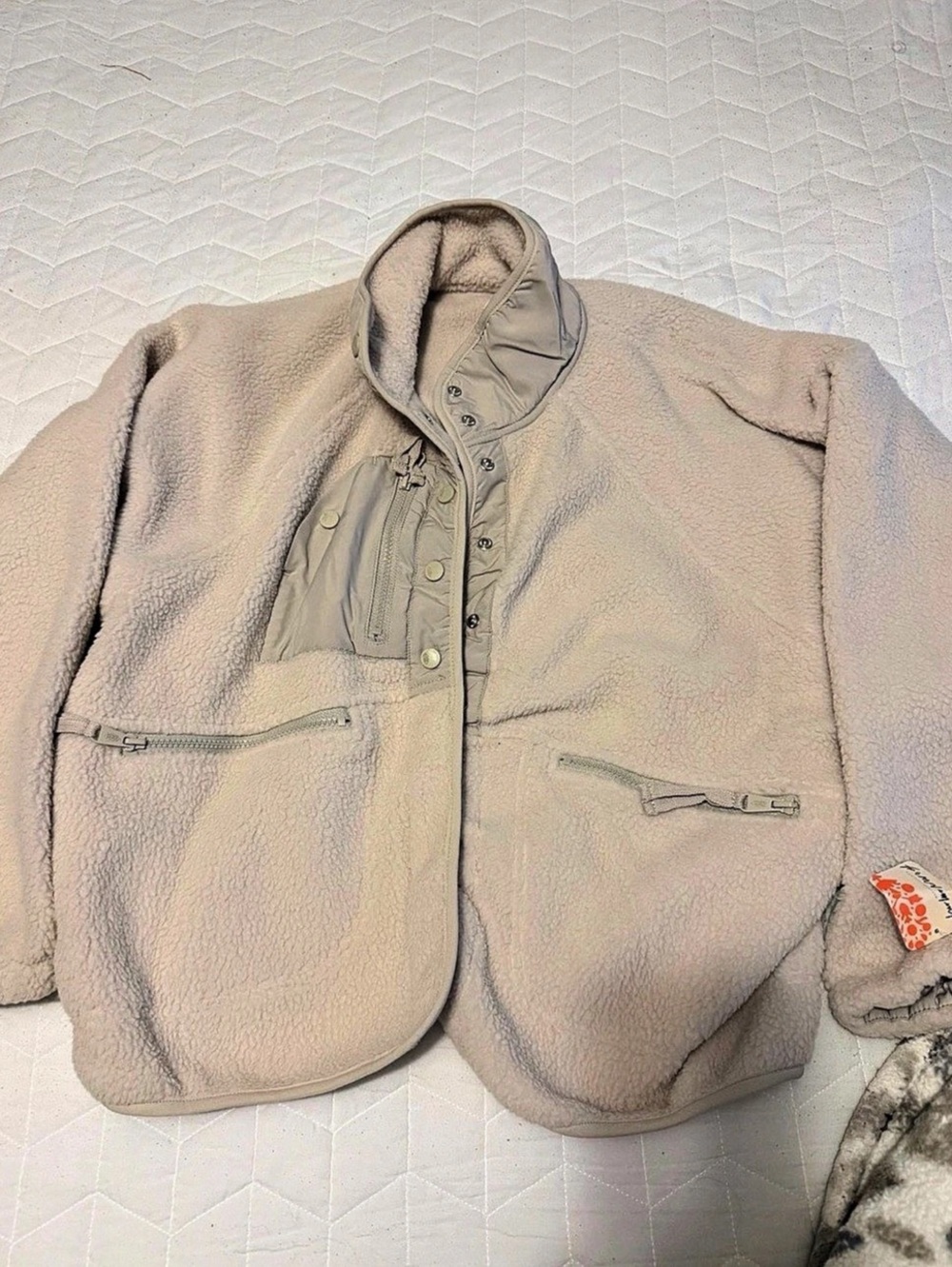 Free People Hit the Slopes Fleece Jacket Beige